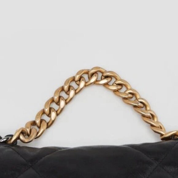 Chanel Black Quilted Goatskin Leather Medium Chanel 19 Bag - Picture 6 of 12